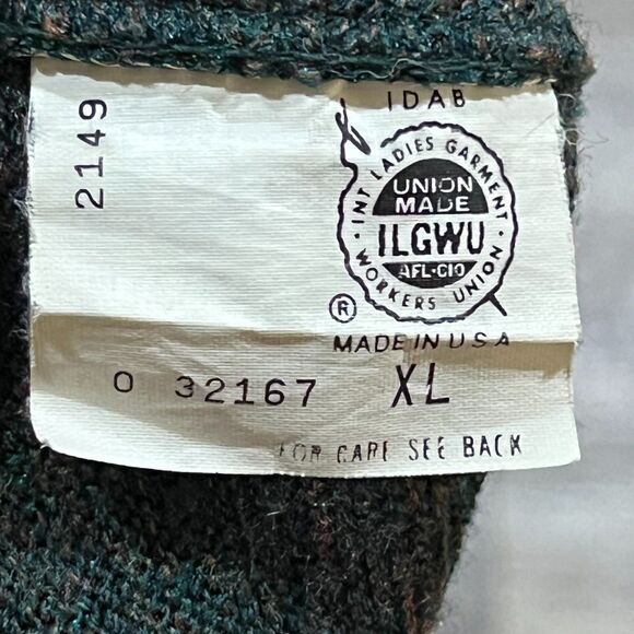 Vintage 70s Arnold Palmer by Robert Bruce Green Cardigan Sweater XL USA ILGWU - Picture 5 of 8